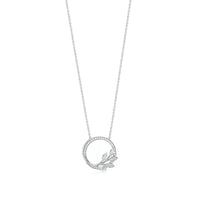 [Solara Jewelry]DIAMOND VINE CIRCLE PENDANT PLATINUM NECKLACE
