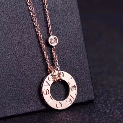 [Solara Jewelry]LOVE NECKLACE 16MM 2 DIAMONDS