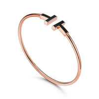 [Solara Jewelry]T BRACELET 1.8MM ONYX PINK GOLD
