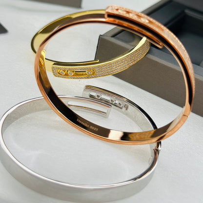 [Solara jewelry]Move Noa Rose Gold Pavé Diamond Bangle Bracelet