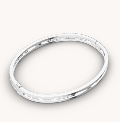 [Solara Jewelry]ZERO 1 SPIRAL LOGO SILVER BRACELET