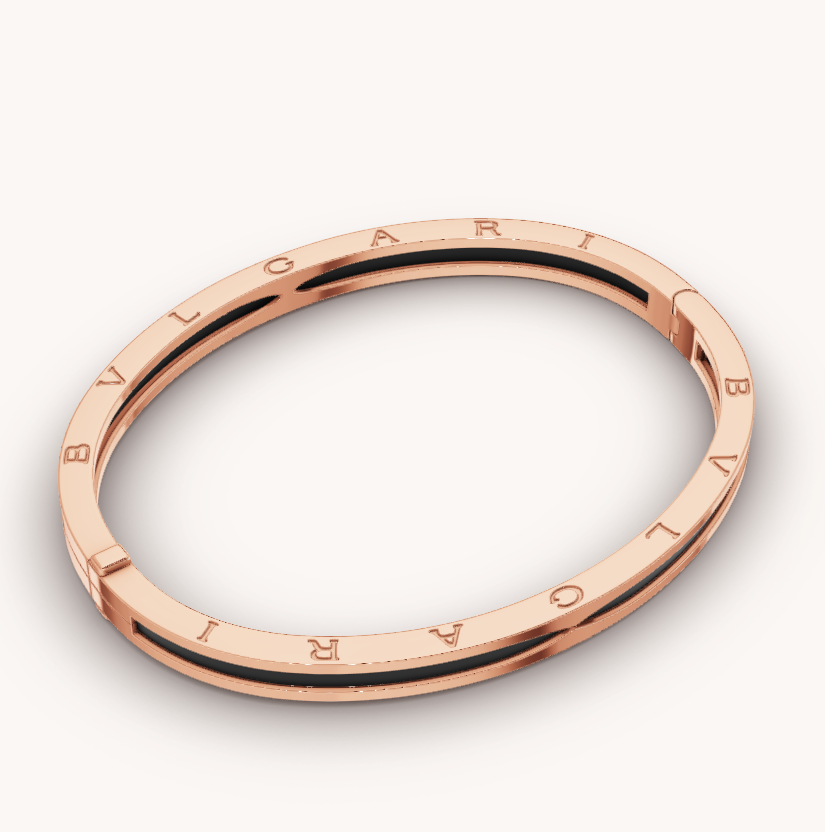 [Solara Jewelry]ZERO 1 PINK GOLD WITH BLACK CERAMIC BRACELET