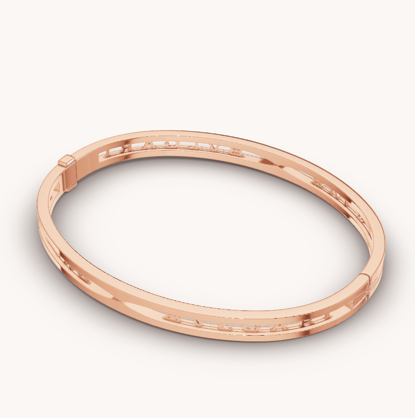 [Solara Jewelry]ZERO 1 SPIRAL LOGO PINK GOLD BRACELET