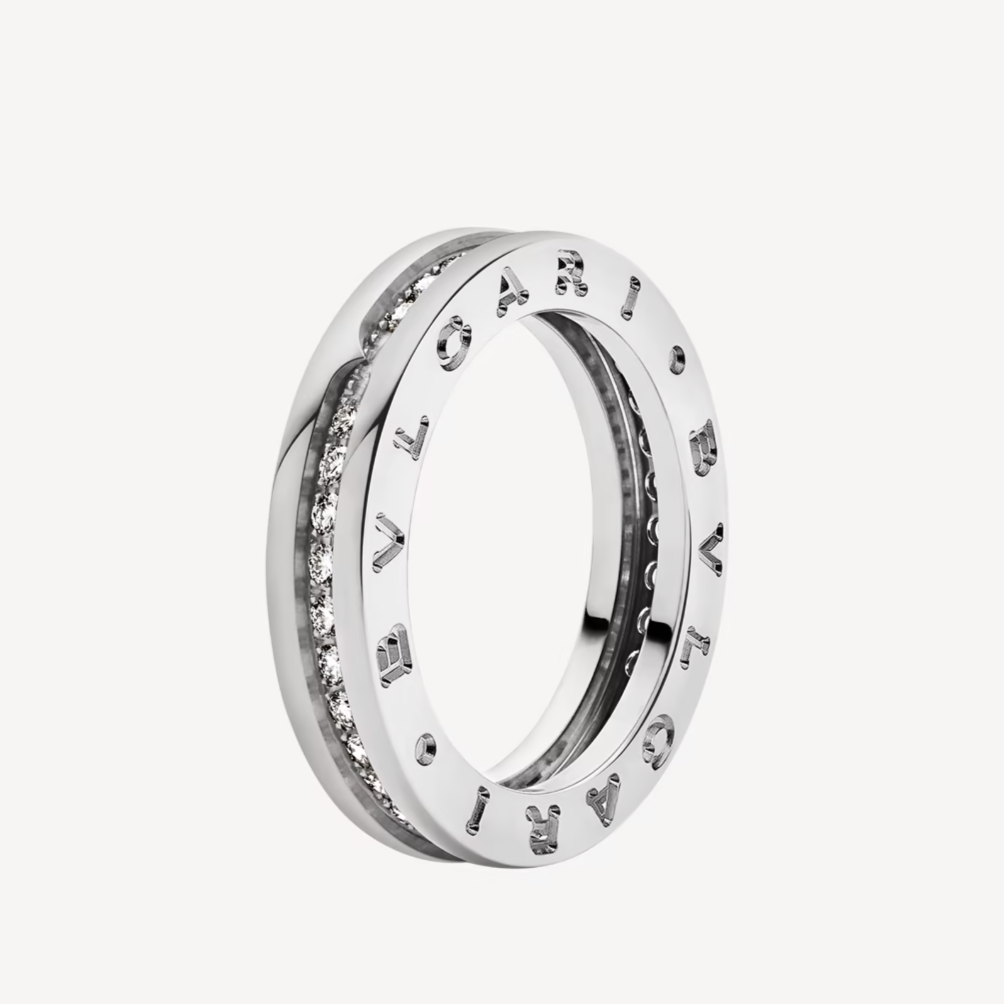 [Solara Jewelry]ZERO 1 ONE-BAND PAVED DIAMONDS ON THE SPIRAL RING