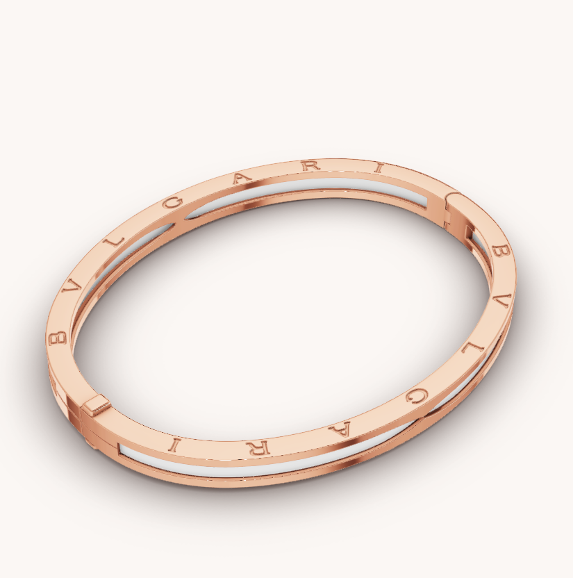[Solara Jewelry]ZERO 1 PINK GOLD WITH WHITE CERAMIC BRACELET