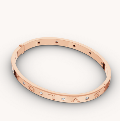 [Solara Jewelry]ZERO 1 PINK GOLD 12 DIAMONDS BRACELET