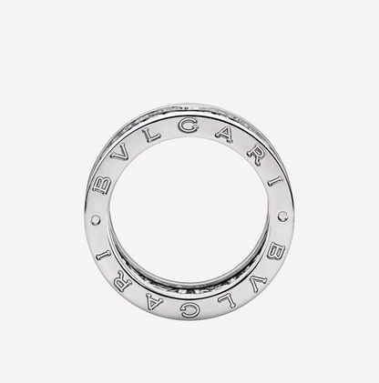 [Solara Jewelry]ZERO 1 WITH PAVED DIAMONDS ON THE SPIRAL RING