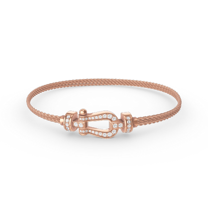 [Solara Jewelry]FORCE SMALL HORSESHOE  DIAMOND CHAIN ROPE BRACELET