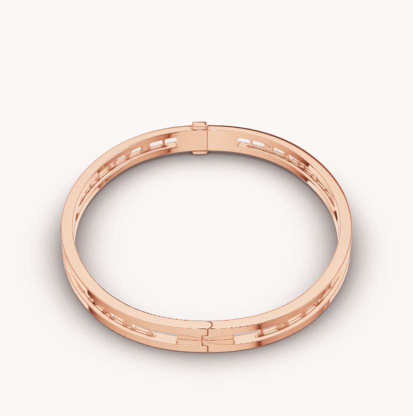 [Solara Jewelry]ZERO 1 SPIRAL LOGO PINK GOLD BRACELET