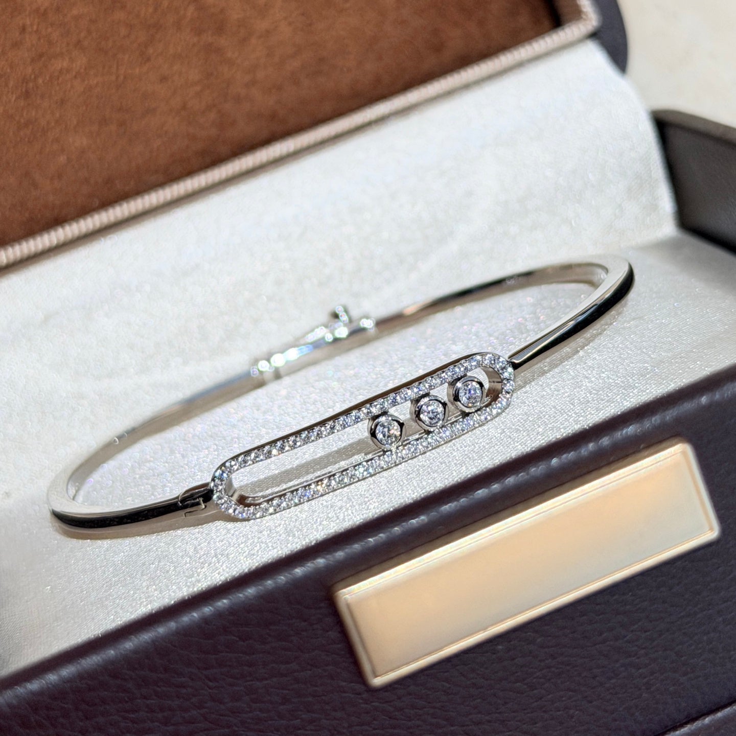 [Solara jewelry]Move Pavé Diamond Bangle Bracelet M