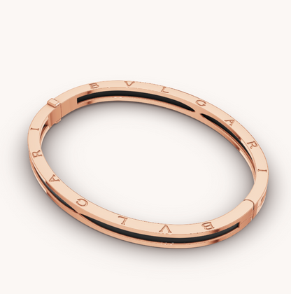 [Solara Jewelry]ZERO 1 PINK GOLD WITH BLACK CERAMIC BRACELET