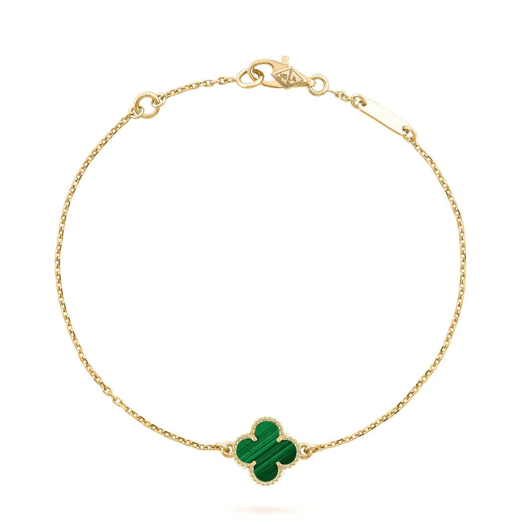 [Solara Jewelry]CLOVER BRACELET MALACHITE 1 MOTIF