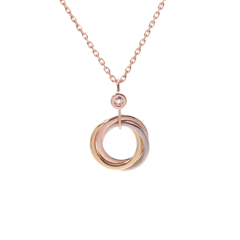 [Solara Jewelry]TRINITY SILVER GOLD PINK GOLD NECKLACE