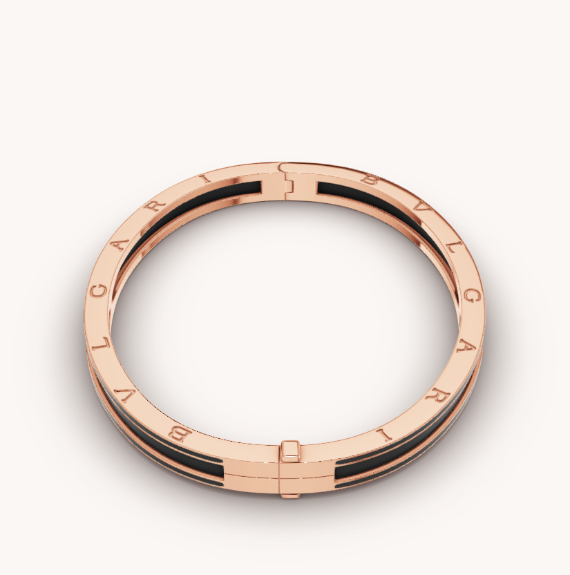 [Solara Jewelry]ZERO 1 PINK GOLD WITH MATTE BLACK CERAMIC BRACELET