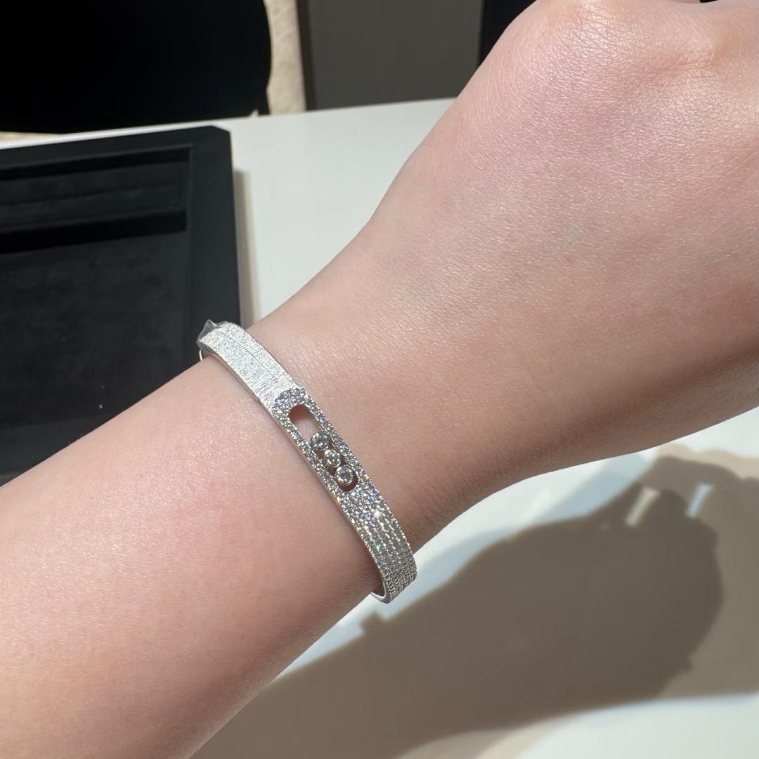 [Solara jewelry]Move Noa Ciselé half pavé bangle