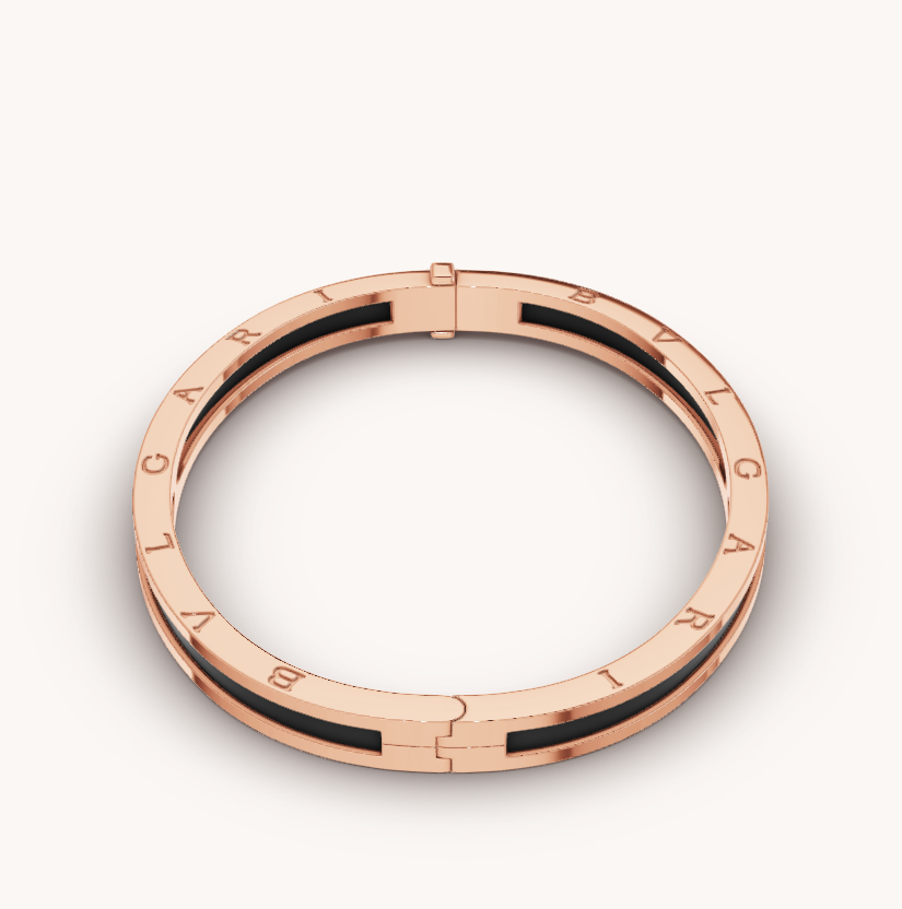 [Solara Jewelry]ZERO 1 PINK GOLD WITH BLACK CERAMIC BRACELET