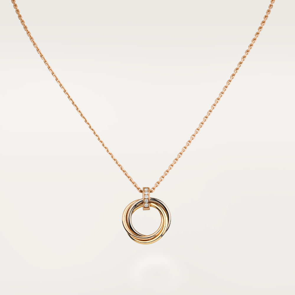 [Solara Jewelry]TRINITY NECKLACE GOLD  DIAMONDS