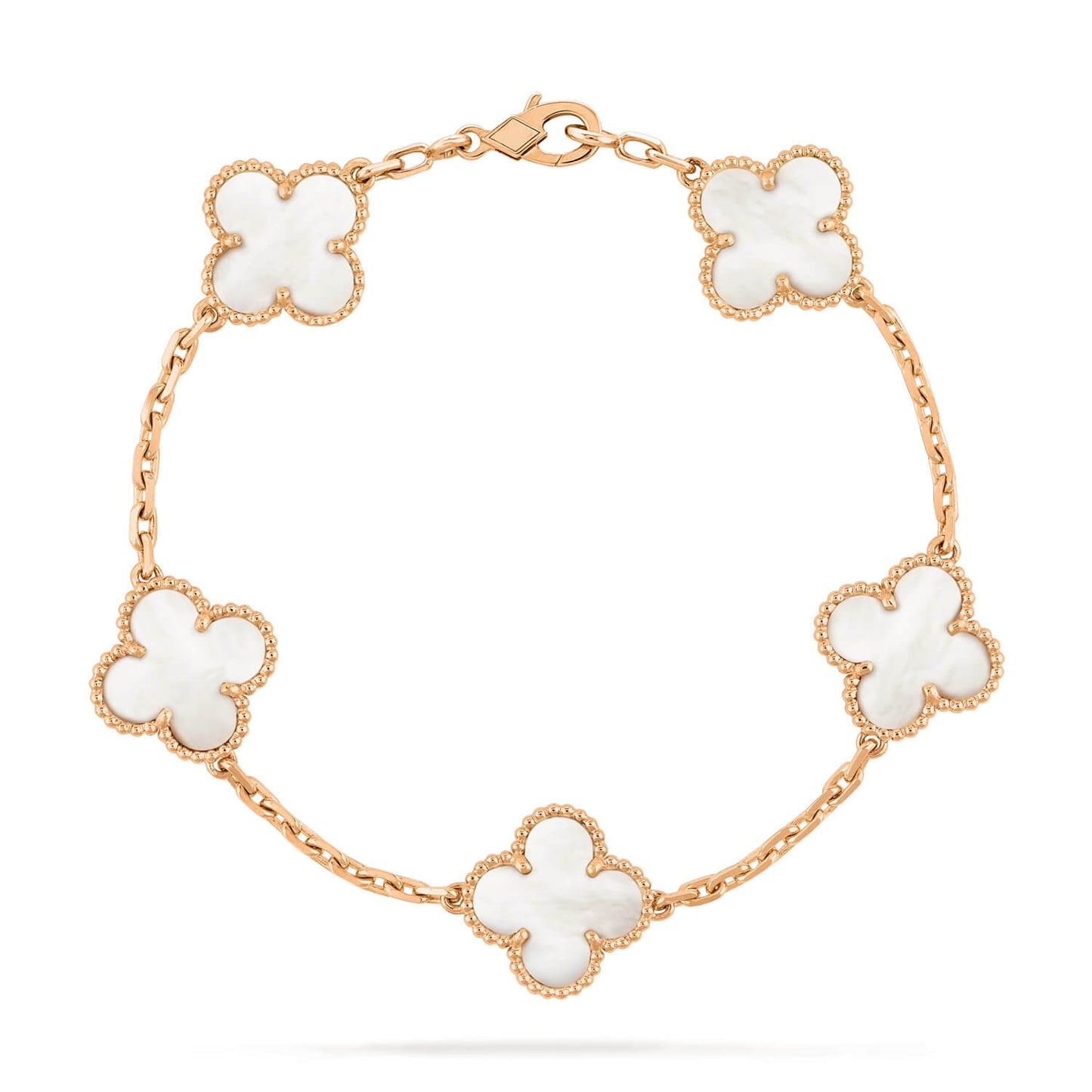 [Solara Jewelry]CLOVER  5 MOTIF WHITE MOP BRACELET