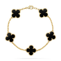 [Solara Jewelry]CLOVER  5 MOTIFS BLACK ONYX BRACELET