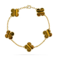 [Solara Jewelry]CLOVER  5 MOTIFS TIGER EYE BRACELET