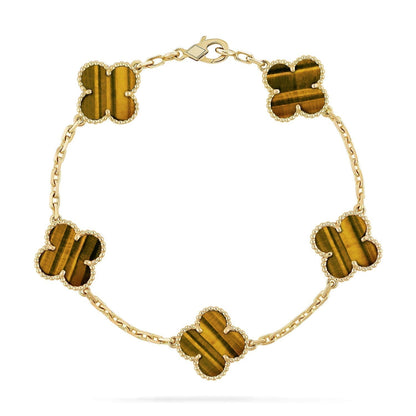 [Solara Jewelry]CLOVER  5 MOTIFS TIGER EYE BRACELET