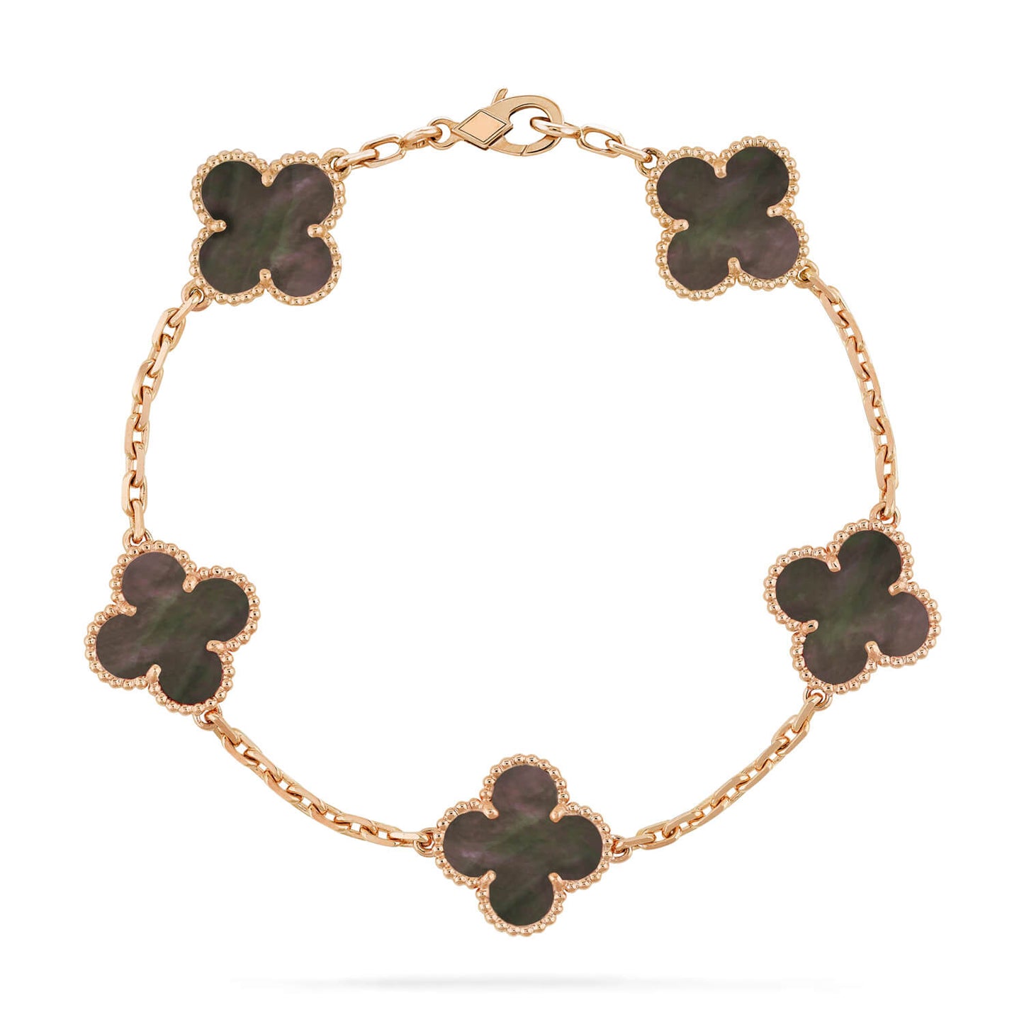 [Solara Jewelry]CLOVER 5 MOTIF GRAY MOP  BRACELET