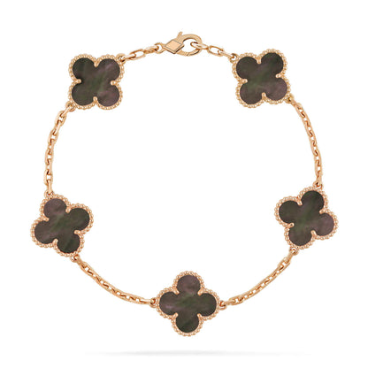 [Solara Jewelry]CLOVER 5 MOTIF GRAY MOP  BRACELET