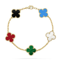 [Solara Jewelry]CLOVER 5 MOTIFS MULTICOLOR  BRACELET