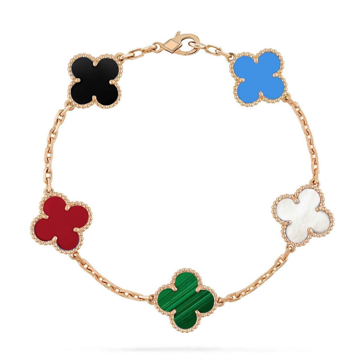 [Solara Jewelry]CLOVER 5 MOTIFS MULTICOLOR  BRACELET