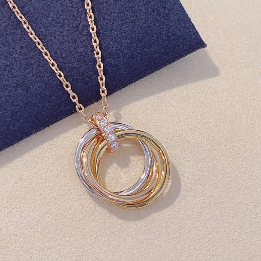 [Solara Jewelry]TRINITY NECKLACE GOLD  DIAMONDS