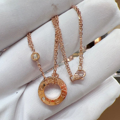 [Solara Jewelry]LOVE NECKLACE 16MM 2 DIAMONDS