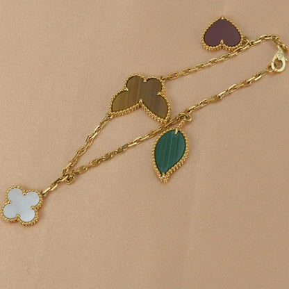 [Solara Jewelry]LUCKY SPRING 5 MOTIF GOLD BRACELET