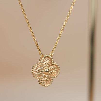 [Solara Jewelry]CLOVER 15MM  BRONZING NECKLACE