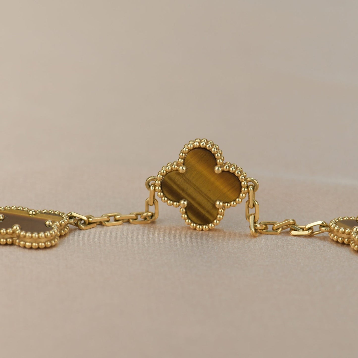 [Solara Jewelry]CLOVER  5 MOTIFS TIGER EYE BRACELET