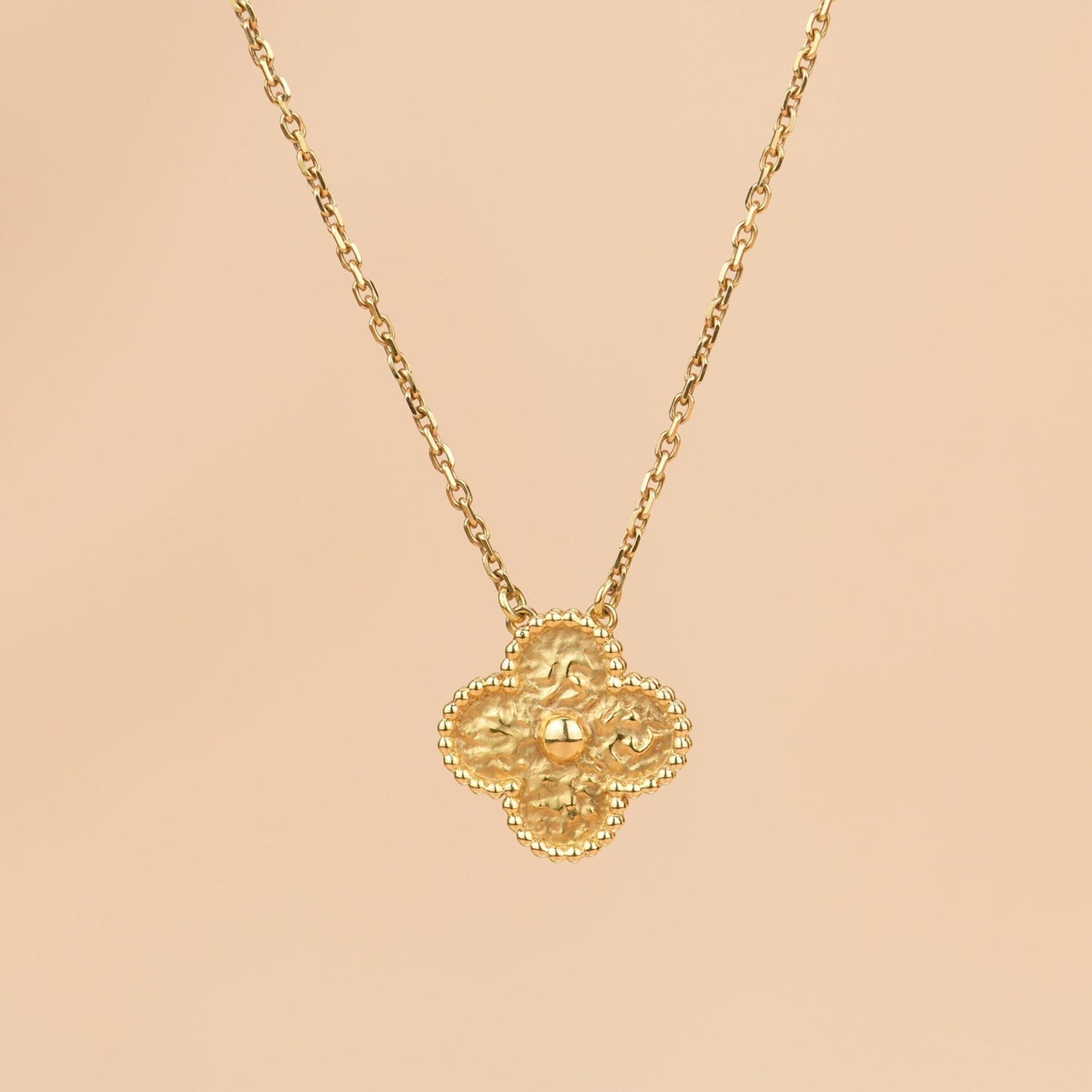 [Solara Jewelry]CLOVER 15MM  BRONZING NECKLACE