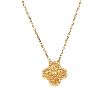 [Solara Jewelry]CLOVER 15MM  BRONZING NECKLACE