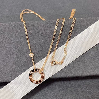 [Solara Jewelry]LOVE NECKLACE 16MM 2 DIAMONDS