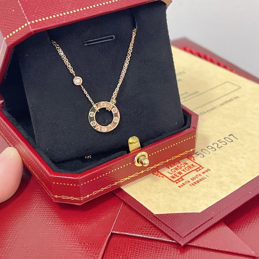 [Solara Jewelry]LOVE NECKLACE 16MM 2 DIAMONDS