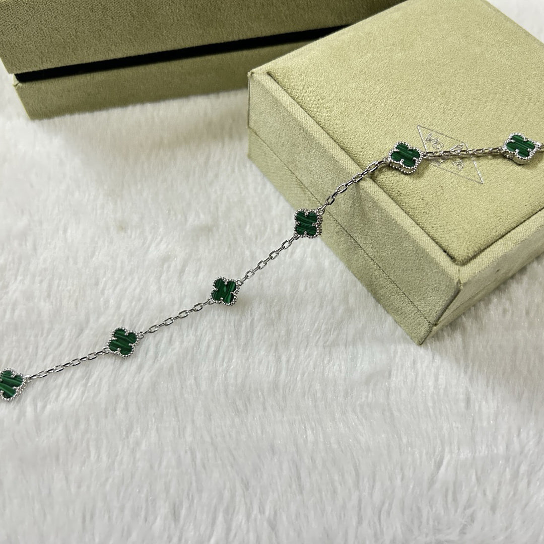 [Solara Jewelry]CLOVER 6 MOTIF MALACHITE BRACELET