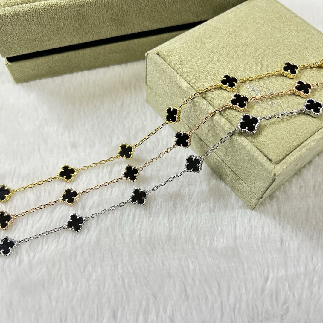 [Solara Jewelry]CLOVER 6 MOTIF  ONYXS BRACELET