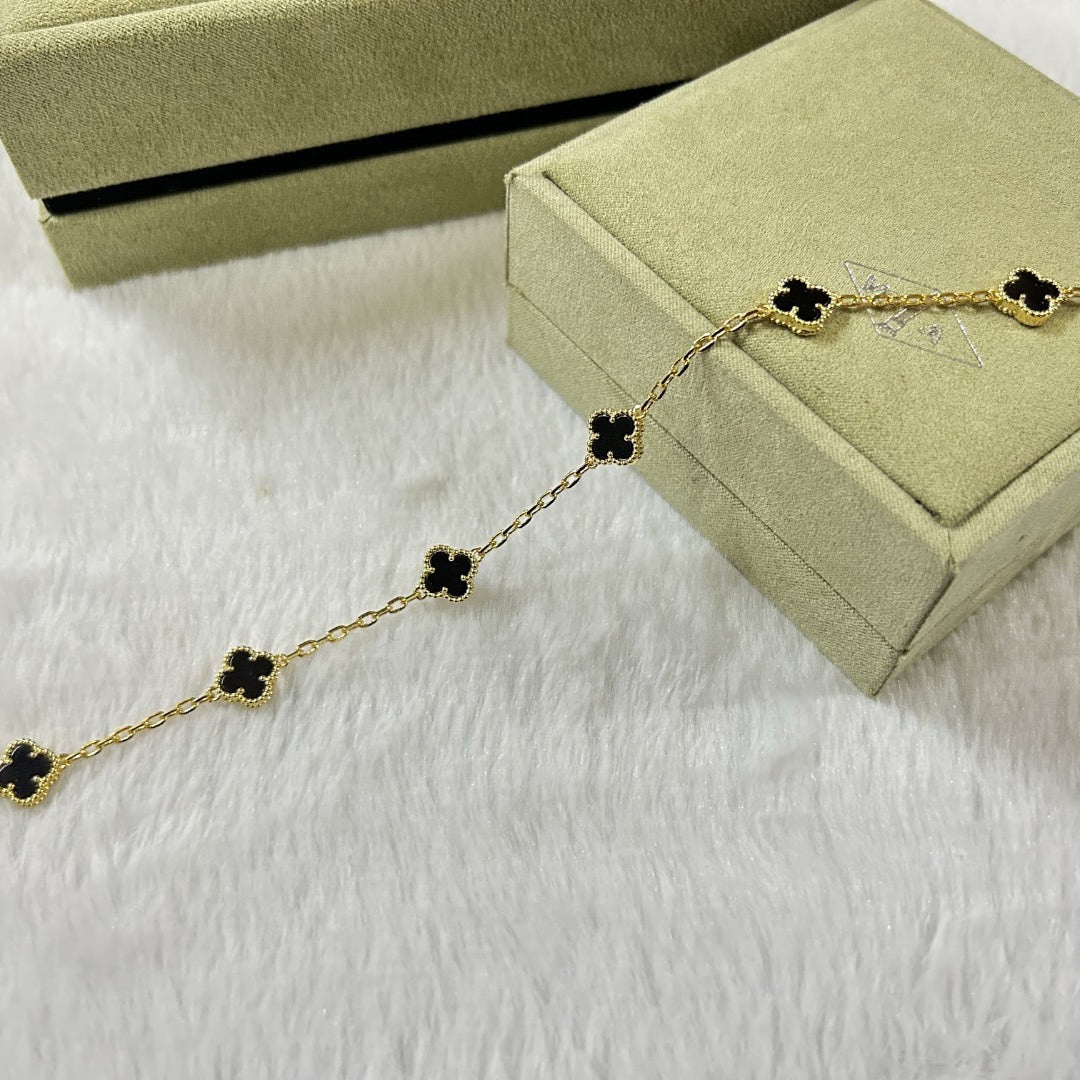 [Solara Jewelry]CLOVER 6 MOTIF  ONYXS BRACELET