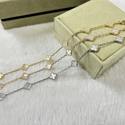 [Solara Jewelry]CLOVER 6 MOTIF WHITE MOP BRACELET