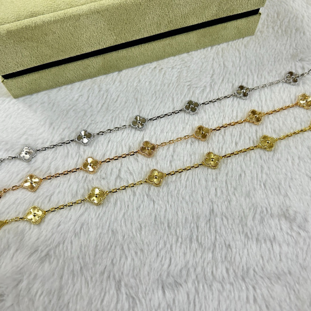 [Solara Jewelry]CLOVER 6 MOTIF DIAMOND BRACELET