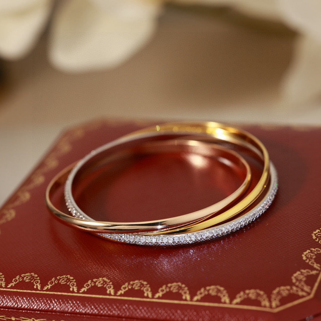 [Solara Jewelry]TRINITY TRICOLORED GOLD THREE-RING BRACELET