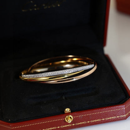 [Solara Jewelry]TRINITY TRICOLORED GOLD THREE-RING BRACELET
