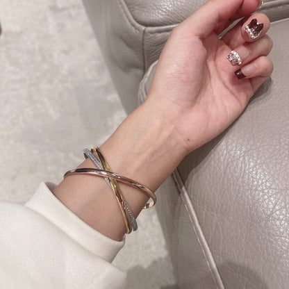 [Solara Jewelry]TRINITY TRICOLORED GOLD THREE-RING BRACELET