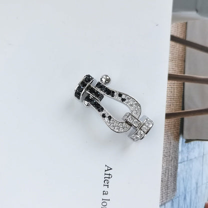 [Solara Jewelry]FORCE LARGE HORSESHOE BLACK WHITE DIAMOND BRACELET ROSE GOLD