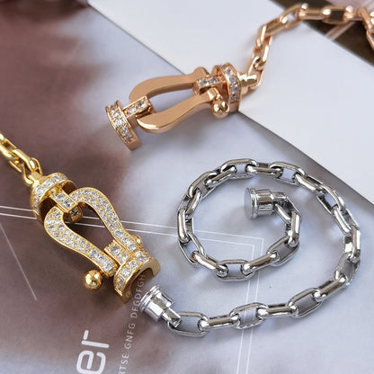 [Solara Jewelry]FORCE LARGE HORSESHOE CLASP  METAL BRACELET