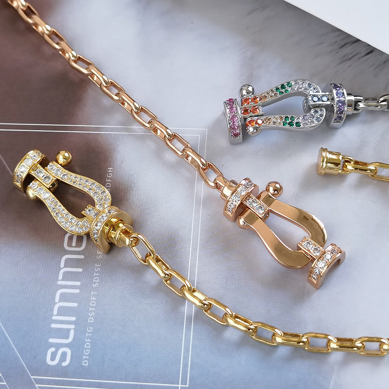 [Solara Jewelry]FORCE LARGE HORSESHOE CLASP  METAL BRACELET