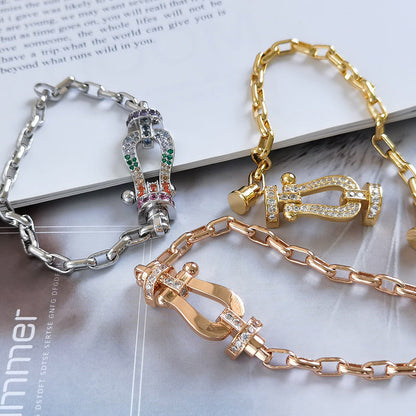 [Solara Jewelry]FORCE LARGE HORSESHOE CLASP  METAL BRACELET